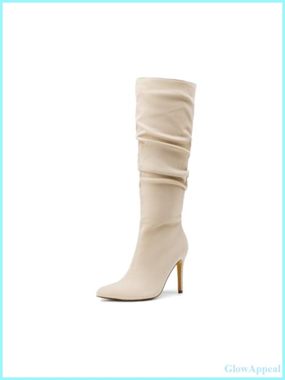 Women's Knee-High Stiletto Boots Faux Suede Pointed Toe Zip Tall Boots